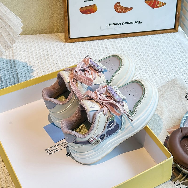 Детски обувки с тънка подметка, лепенка, PU горна част, гумена подметка, за деца 4–12 г., пролет-есен