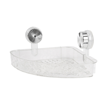 Пластмасов ъглов рафт за баня, стенен монтаж, триъгълна кошница