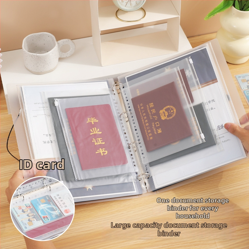 Чанта за съхранение на семейни документи с цип, PVC, правоъгълна форма