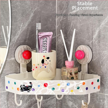 Rohový stenu skladacia polička s prisavkou — plast, vstrekované formovanie, model 11112, nosnosť 1.5, 1 vrstva