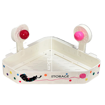 Rohový stenu skladacia polička s prisavkou — plast, vstrekované formovanie, model 11112, nosnosť 1.5, 1 vrstva