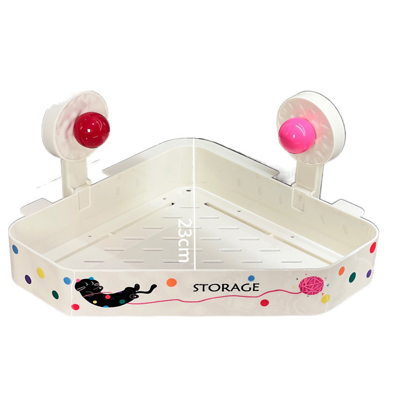 Rohový stenu skladacia polička s prisavkou — plast, vstrekované formovanie, model 11112, nosnosť 1.5, 1 vrstva