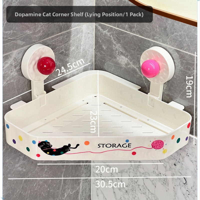 Rohový stenu skladacia polička s prisavkou — plast, vstrekované formovanie, model 11112, nosnosť 1.5, 1 vrstva