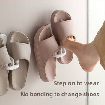 Lazy Corner Stojan na papuče do kúpeľne, nástenný, ABS, odolný voči vlhkosti, jednoposchodový