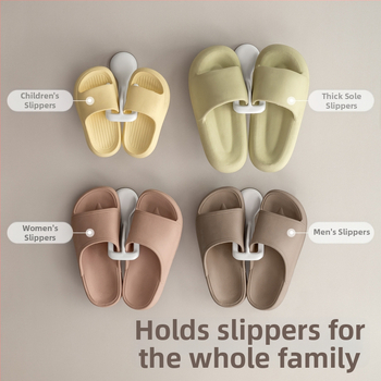 Lazy Corner Stojan na papuče do kúpeľne, nástenný, ABS, odolný voči vlhkosti, jednoposchodový