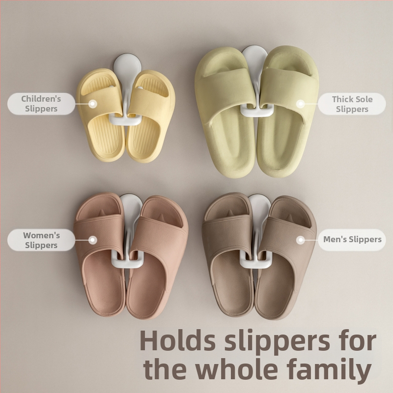 Lazy Corner Stojan na papuče do kúpeľne, nástenný, ABS, odolný voči vlhkosti, jednoposchodový