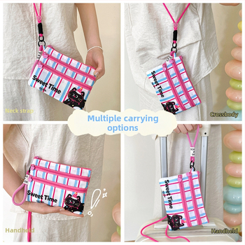 Passportový púzdro - Kanvas s pruhovým vzorom, Ľahké, Rozšíriteľná kapacita, Podšívka z nylonu