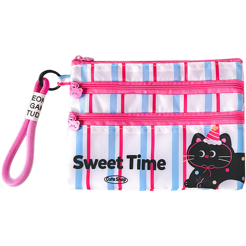 Passportový púzdro - Kanvas s pruhovým vzorom, Ľahké, Rozšíriteľná kapacita, Podšívka z nylonu