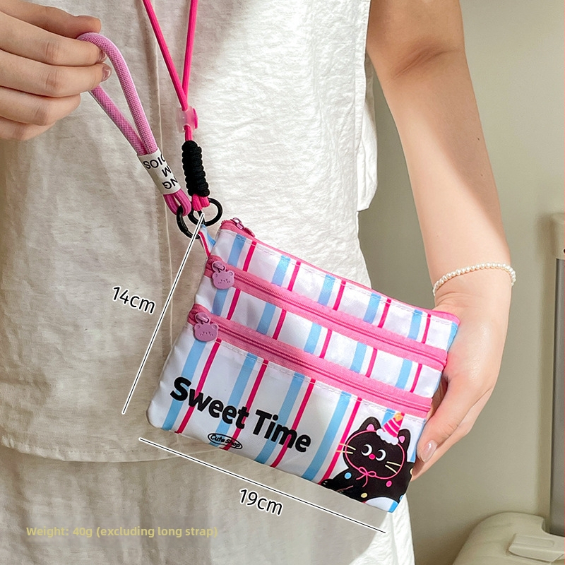 Passportový púzdro - Kanvas s pruhovým vzorom, Ľahké, Rozšíriteľná kapacita, Podšívka z nylonu