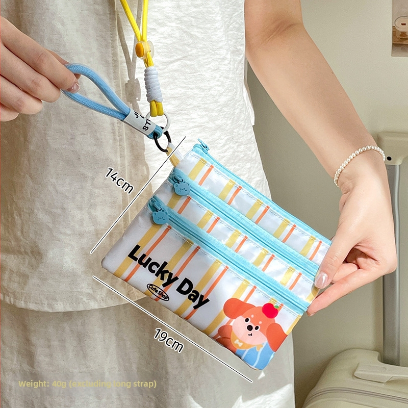 Passportový púzdro - Kanvas s pruhovým vzorom, Ľahké, Rozšíriteľná kapacita, Podšívka z nylonu