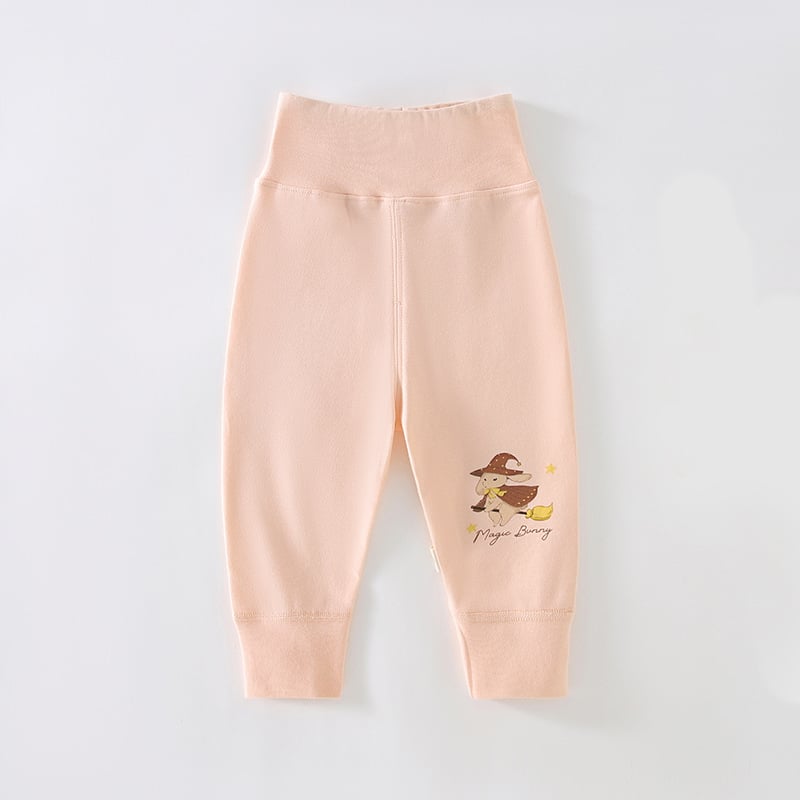 Pantaloni de casă pentru copii, talie înaltă, 100% bumbac, unisex, imprimeu desen animat, respirabili și calzi pentru primăvară și toamnă
