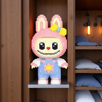 Labubu által ihletett, LEGO-kompatibilis műanyag építőjáték, puzzle-díszdarab, kézzel készített ajándék