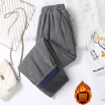 Naiste harémipüksid puuvillase ja linase segu, elastne talje, lõdva lõige, talv 2025, kirjanduslik retro stiil
