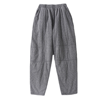 Naiste harémipüksid puuvillase ja linase segu, elastne talje, lõdva lõige, talv 2025, kirjanduslik retro stiil