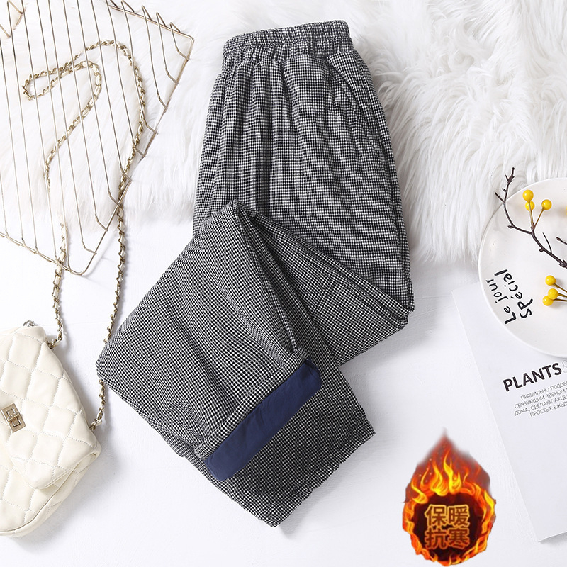 Naiste harémipüksid puuvillase ja linase segu, elastne talje, lõdva lõige, talv 2025, kirjanduslik retro stiil