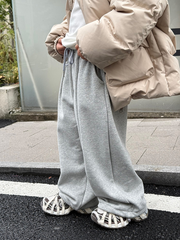 Dječje hlače u korejskom stilu s fleece podstavom, 95% pamuka, za djecu 3–8 godina, zima
