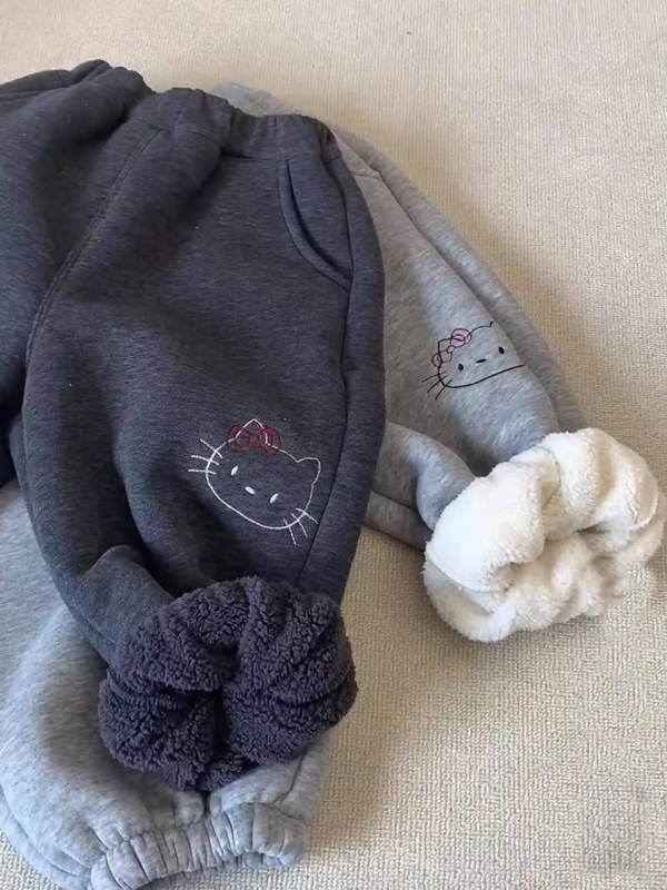 Detské zimné voľnočasové nohavice, zmesové tkaniny bavlna, cartoon vzor, stredný pás s elastickým pásom, pre vek 1–3 roky