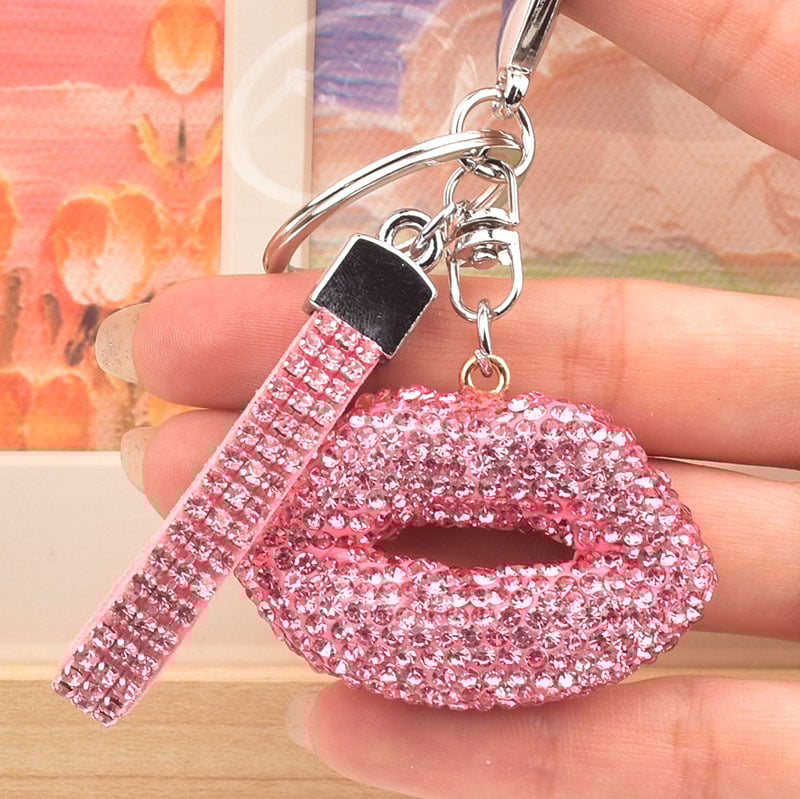 Autokľúčenka s perami v tvare diamantu, zliatina zinku, dostupný lux