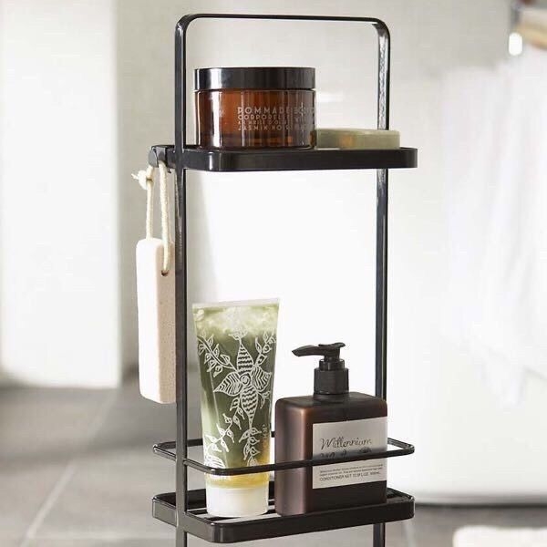 Podlahový regál do kúpeľne na uskladnenie, 6 úrovní, Železo, bez vŕtania, Jednoduchý moderný dizajn