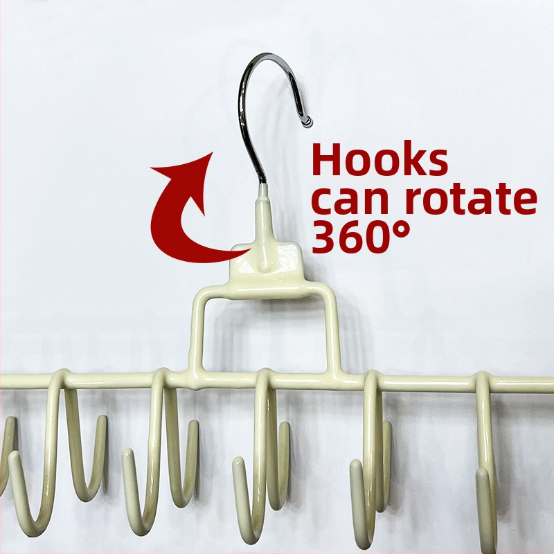 Drēbju pakaramais ar 18 āķiem, kvadrātveida stils, mūsdienīgs minimālisms, ar plastmasas pārklājumu, modelis ZL-2596654