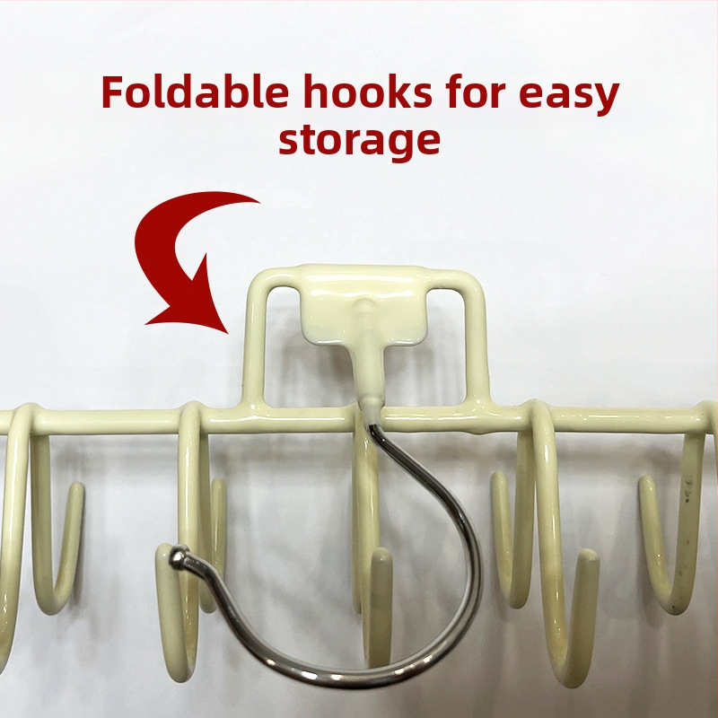 Drēbju pakaramais ar 18 āķiem, kvadrātveida stils, mūsdienīgs minimālisms, ar plastmasas pārklājumu, modelis ZL-2596654