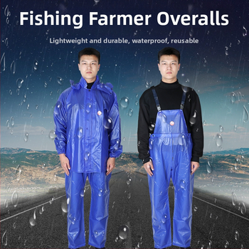 Žvejybos lietpalatis su dirželėmis ir vandenioms kelnes, Oxford audinys, PVC sluoksnis, audinio storis 36