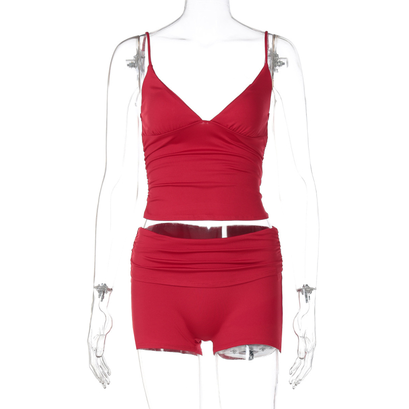 Ženský set: tielko bez rukávov a nohavice po trištvrte, mliečna hodvábna zmes, polyester-elastan, koláž detaily, leto 2025, mestský štýl