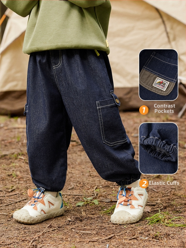 Dječje hlače, korejskog casual stila, pamuk 69,7%, srednji porast s elastičnim pojasom