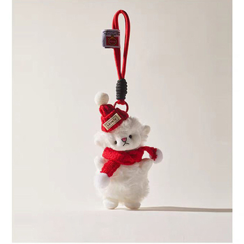 Mezgimo plišinis avinėlio pakabukas rankinei – vientisas raštas, gaivus ir saldus stilius, 2025 m. pavasaris