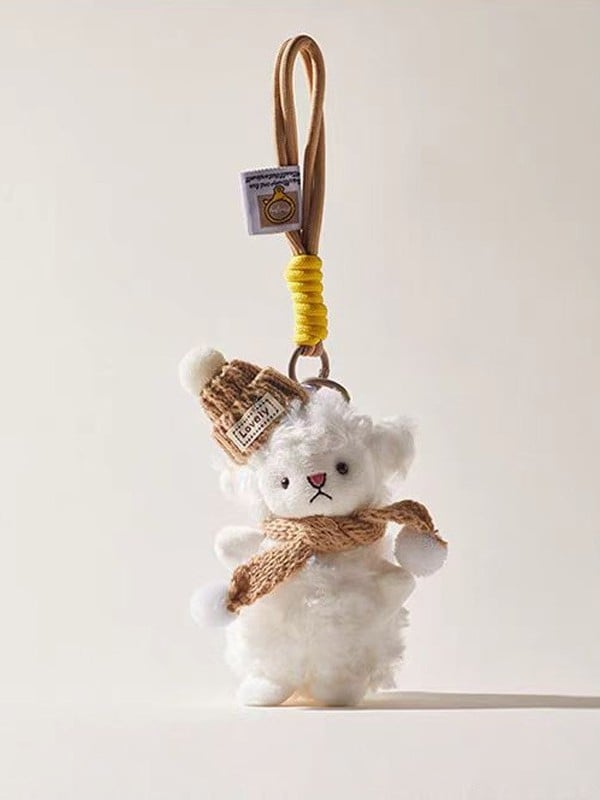 Mezgimo plišinis avinėlio pakabukas rankinei – vientisas raštas, gaivus ir saldus stilius, 2025 m. pavasaris