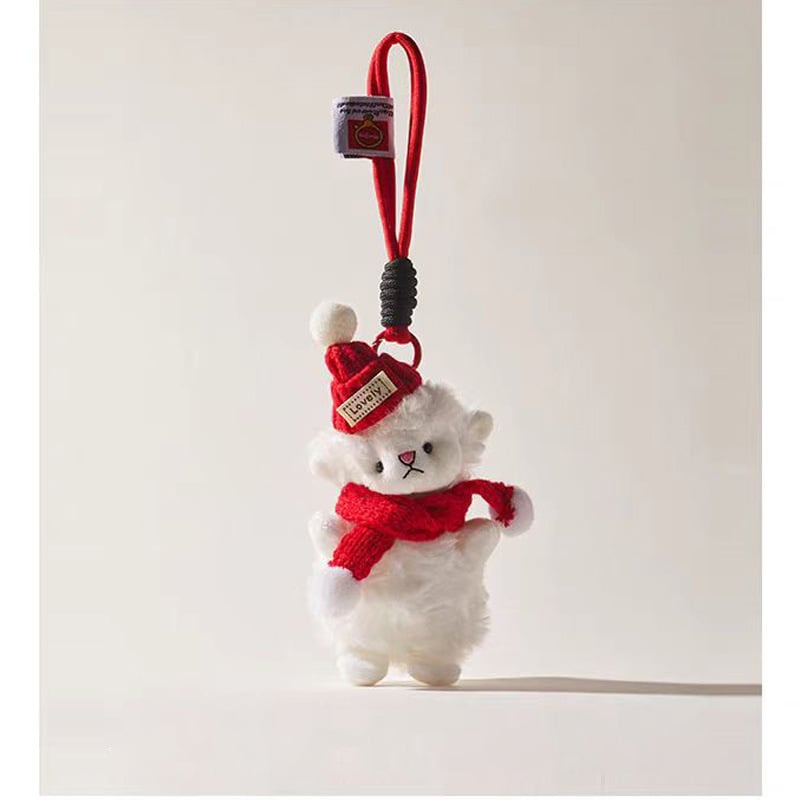 Mezgimo plišinis avinėlio pakabukas rankinei – vientisas raštas, gaivus ir saldus stilius, 2025 m. pavasaris