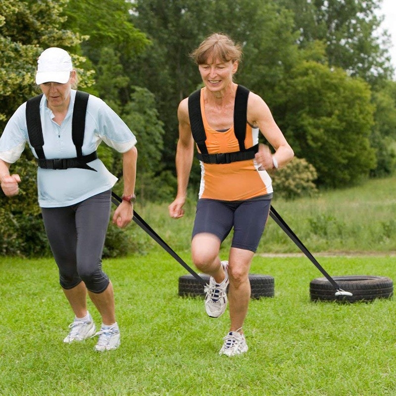 Pojas otpora za trening s 4 kopčama, podesiva duljina, snažna elastičnost – Materijal: traka, za odrasle, unisex
