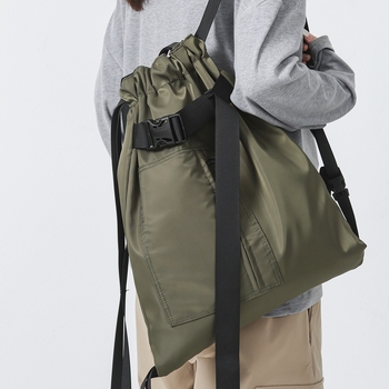 Nylon sporttáska kötéllel, uniszex, sokoldalú hátizsák (Nylon; Vízálló; Kapacitás kevesebb mint 20 L; Légpárnás vállpánt; Poliészter bélés)