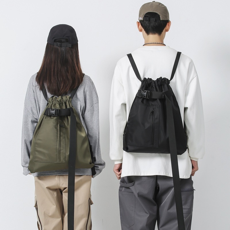 Nylon sporttáska kötéllel, uniszex, sokoldalú hátizsák (Nylon; Vízálló; Kapacitás kevesebb mint 20 L; Légpárnás vállpánt; Poliészter bélés)