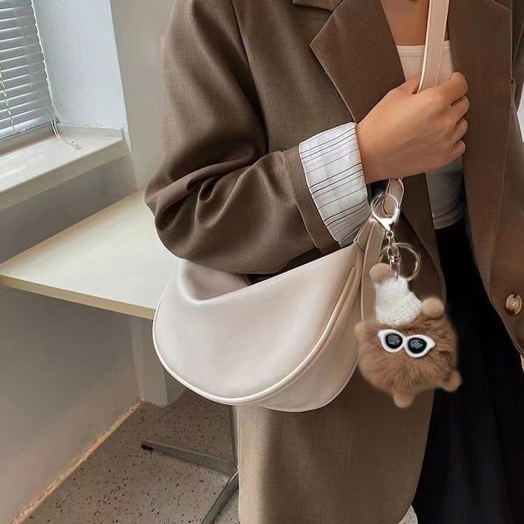 PU Dumpling táska városi stílusban, cipzárral, pamut béléssel, egy vállpánttal, nyár 2024