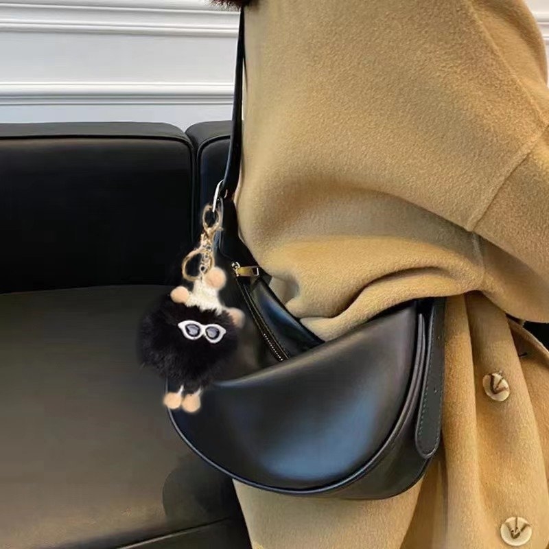 PU Dumpling táska városi stílusban, cipzárral, pamut béléssel, egy vállpánttal, nyár 2024