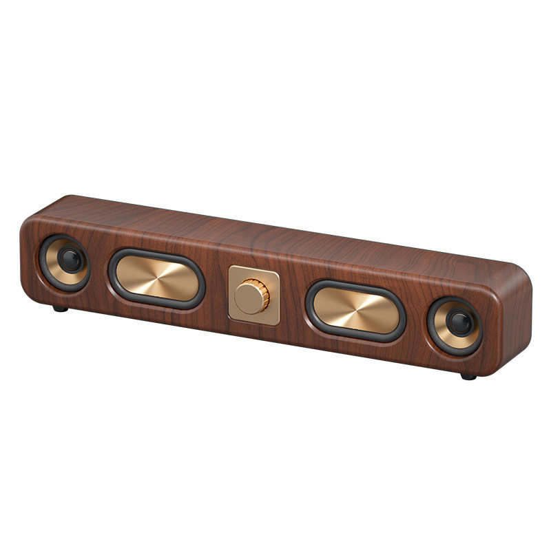 Retro bežični Bluetooth zvučnik s drvenim dugim dizajnom, utor za karticu, stolno radio E3404