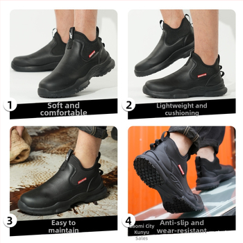 Šefų batai virtuvei – slip-on, mikropluošto oda, atsparūs vandeniui, atsparūs aliejui, neslidūs, žemas viršus