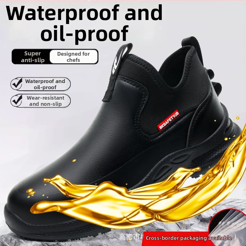 Šefų batai virtuvei – slip-on, mikropluošto oda, atsparūs vandeniui, atsparūs aliejui, neslidūs, žemas viršus