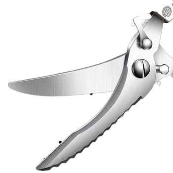 Ανοξείδωτες ψαλίδες κουζίνας με μαχαίρι για οστά και ξύστρα για λέπια ψαριών, 3Cr13Mov