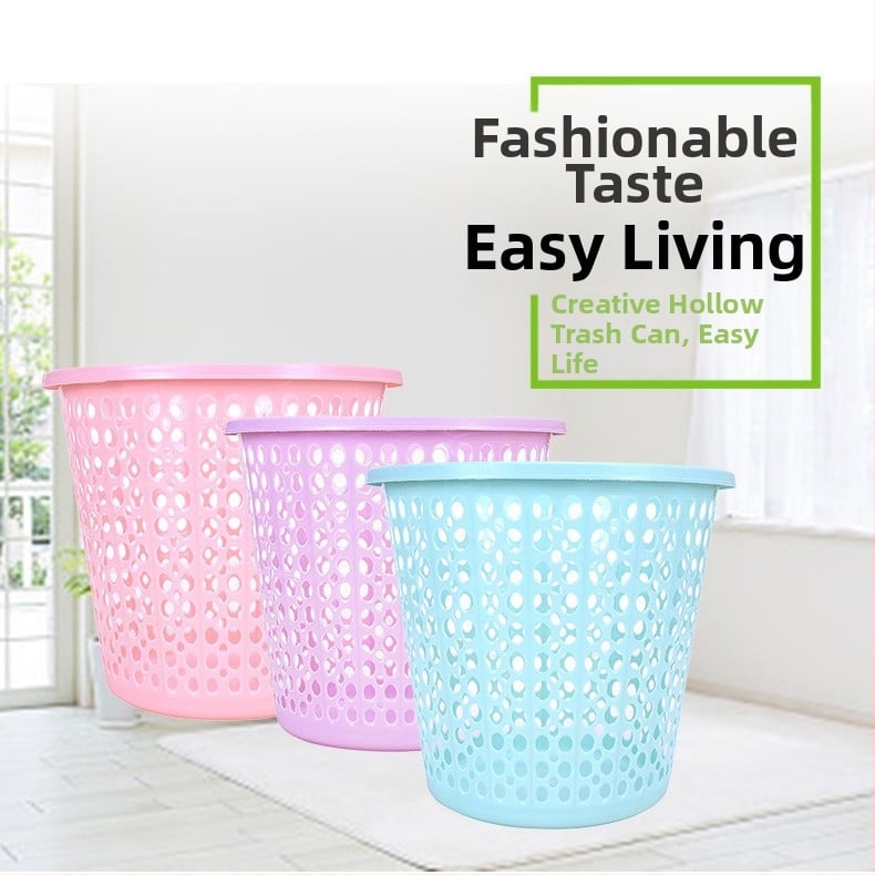 Šiukšlių dėžė su išpjovomis, be dangtelio, plastikinė, 6 L, namų naudojimui