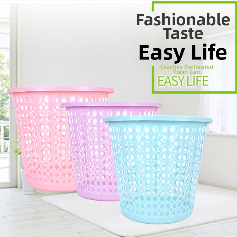 Šiukšlių dėžė su išpjovomis, be dangtelio, plastikinė, 6 L, namų naudojimui