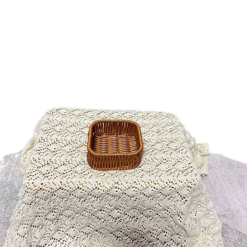 Κάδος αποθήκευσης μαχαιροπίρουνων κουζίνας - Ορθογώνιο καλάθι με υφή ρατάν, Μάρκα Xinwang, Απλός Στυλ, Πρόσφατα Διαθέσιμο