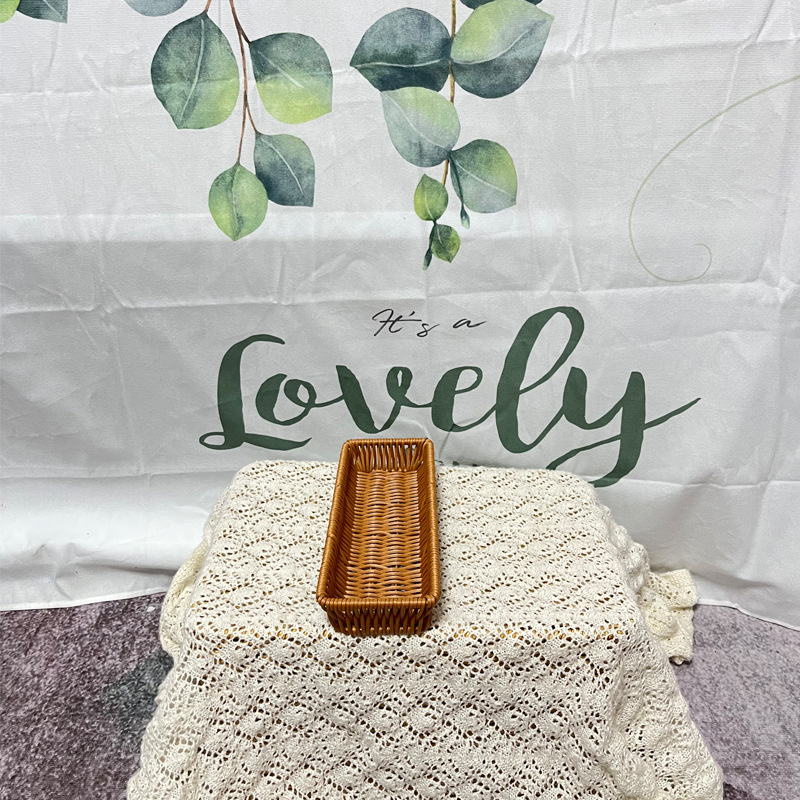 Κάδος αποθήκευσης μαχαιροπίρουνων κουζίνας - Ορθογώνιο καλάθι με υφή ρατάν, Μάρκα Xinwang, Απλός Στυλ, Πρόσφατα Διαθέσιμο