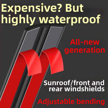 Automobilių sandarinimo juosta, universali, guminė, T tipo, skirta priekinių ir galinių stiklo spragoms bei stogo lango ertmėms