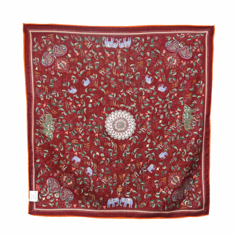 Bentley копринено-вълнен квадратен шал, преплетена плетка, INS стил, джобен шал