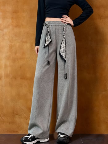 Casual hlače s širokim krojem i visokim strukom, debela poliester-viskozna smjesa, 50–70% poliester, <30% viskozа, mikroelastičnost, bez glačanja, Zima 2025