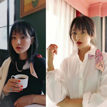 Skarelė kaklui su geometriniu raštu, medžiaga: poliesteris, pamušalas: poliesteris, spauda, šiuolaikinis stilius (Prekės ženklas: Nimei; Medžiaga: poliesteris; Raštas: geometrinis; Apdorojimas: spauda; Pamušalas: poliesteris)