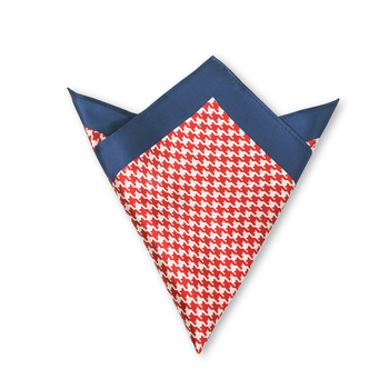 Копринено джобно кърпиче за костюм – ретро геометричен модел, печатна обработка; Mulberry коприна; произход Шънчжоу; пускане през зимата 2025