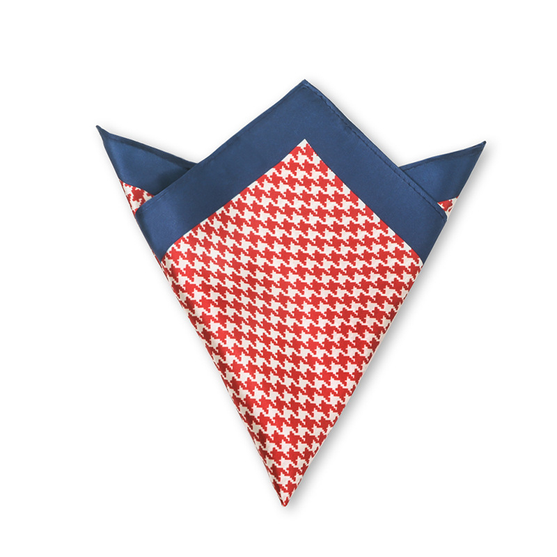 Копринено джобно кърпиче за костюм – ретро геометричен модел, печатна обработка; Mulberry коприна; произход Шънчжоу; пускане през зимата 2025